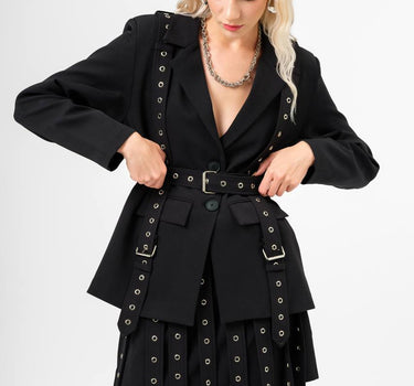 Blazer Oversize Con Ojillos