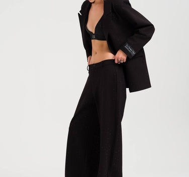 Traje Negro Con Piedrería