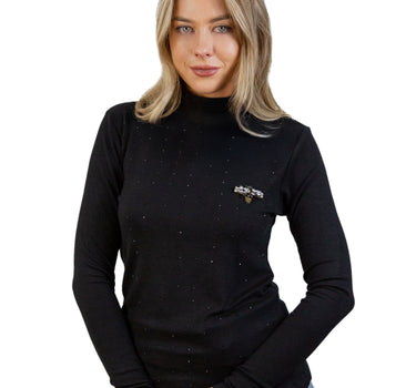 Blusa de Punto con Aplicacíon de Pedrería