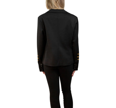 Blazer Negro con Detalle de Aplicación Bordada