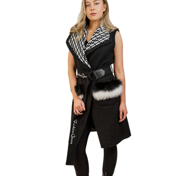 Chaleco con Logomania y Aplicaciones Fur