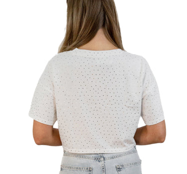 T Shirt con aplicaciones de pedreria