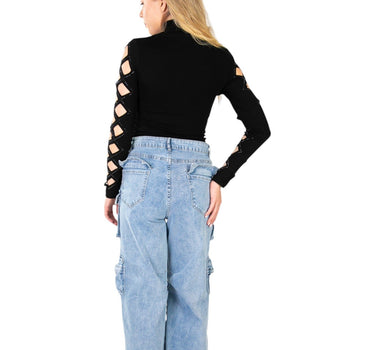 Blusa Calado y Aplicaciones de pedrería