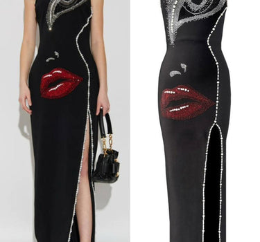 VESTIDO NEGRO CON LABIOS 💋