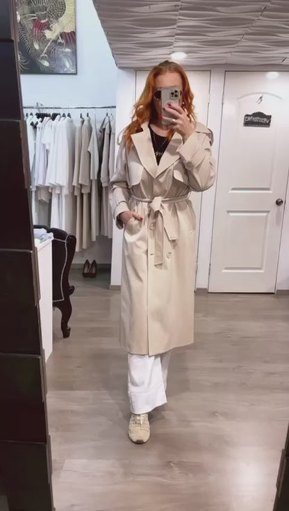 Trench Coat Largo Tipo Prada